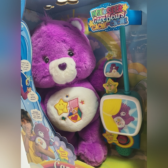 Care Bears Vintage Surprise Bear Hide and Seek 12" Purple Plush Toy & Finder NIB - Picture 2 of 5